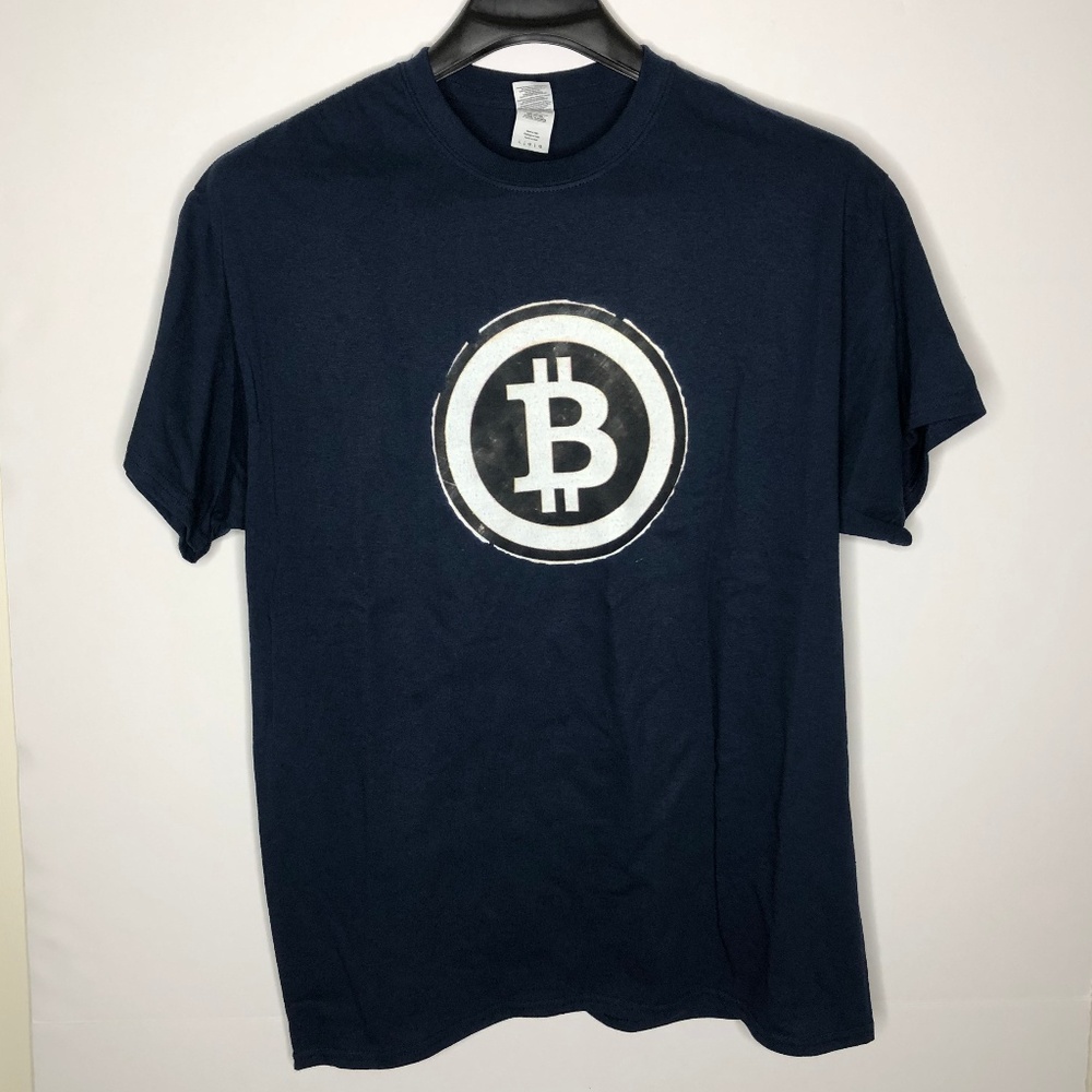 Gildan Heavy Cotton T-Shirts Bitcoin Logo Blue